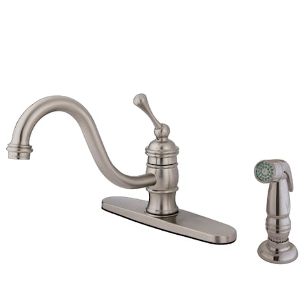 Kingston Brass 8" Centerset Kitchen Faucet, Brushed Nickel KB3578BLSP